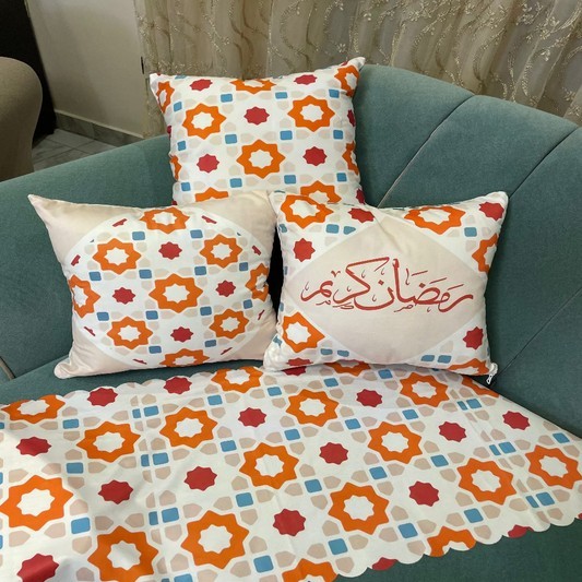 طقم كوشن مع رانر - 4 قطع - DEL97