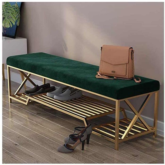 Shoe Banquette, Green*Gold - st8