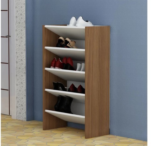 Shoe Rack 4 Shelves, White*Beige - RA-S17