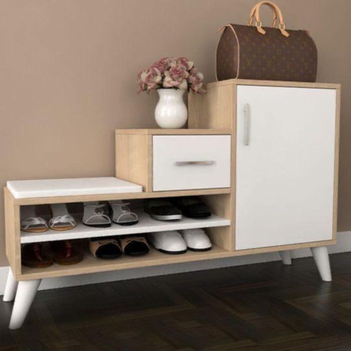 Shoe rack, White*Beige - A006