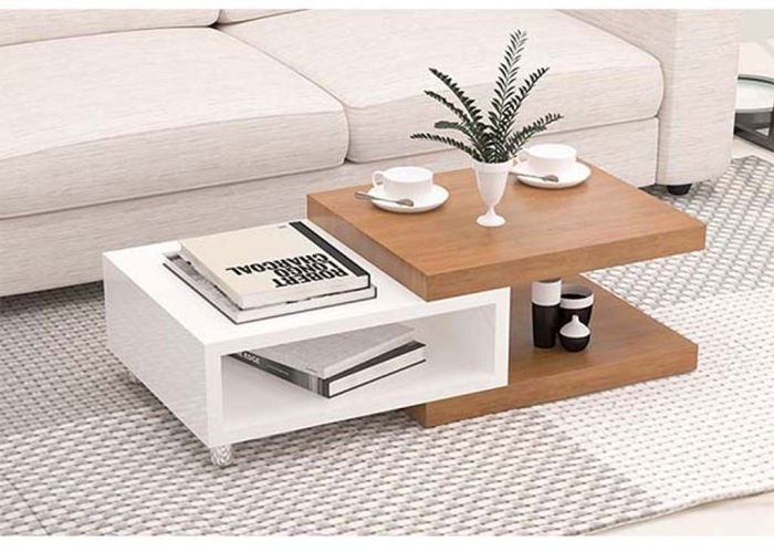 Coffee table, White*Brown - TB1030