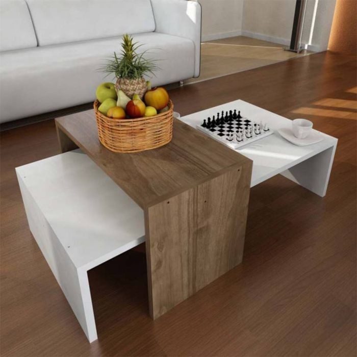 Coffee table, White*Brown - TB1016