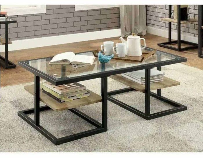 Coffee table, Black/Beige - st56