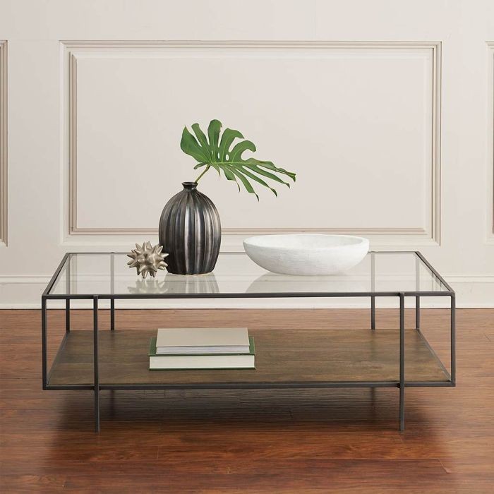 Coffee table, Black/Brown - st204