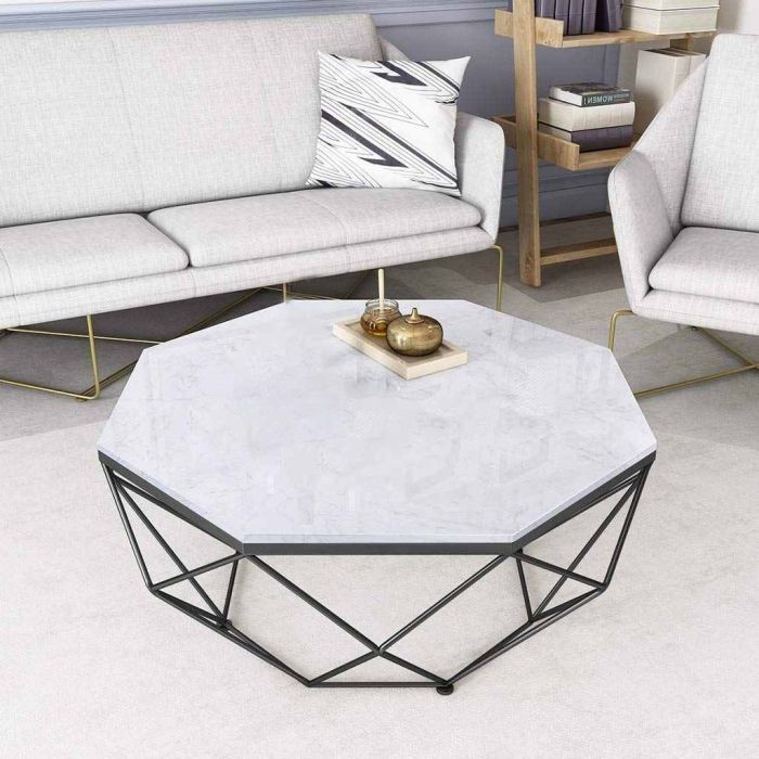 Coffee table, Black/White, 80*50cm - st100