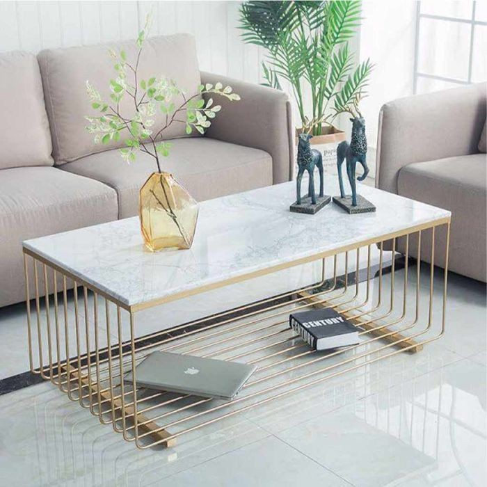 Coffee table, Gold*White - st7