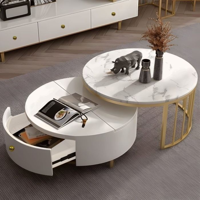 Coffee table, White*Gold - EL11