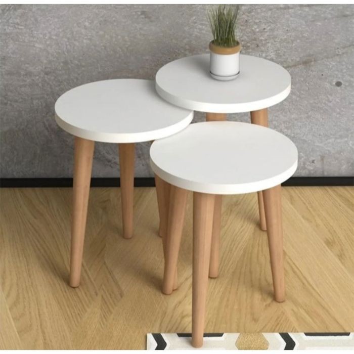 Coffee table set, White - NDi09