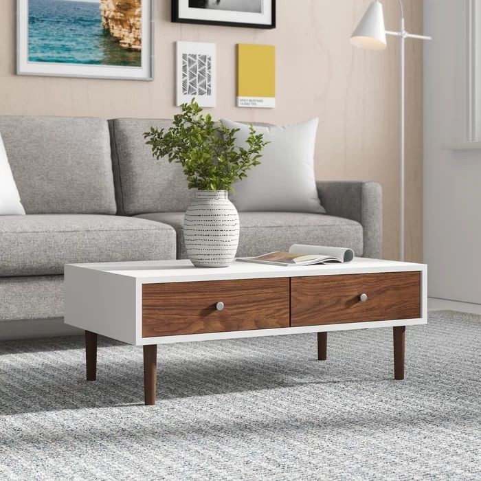 Coffee table, White*Brown - TB1004