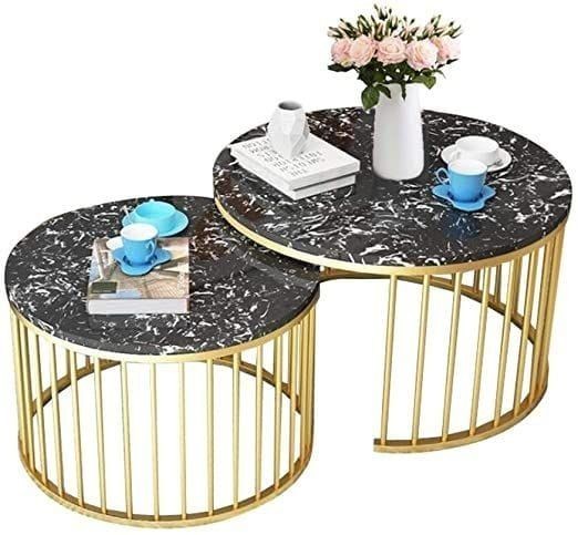 Coffee Table Set, Gold, 70cm - HACHM7033