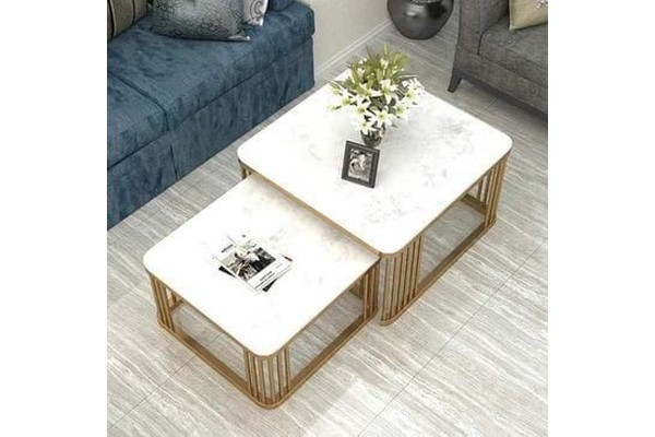 Coffee Table Set, Gold, 70cm - HACHM7032