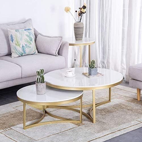 Coffee Table Set, Gold, 70cm - HACHM7024