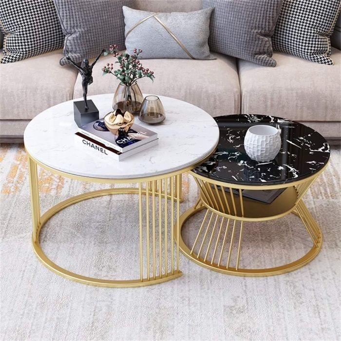 Coffee table set, Gold, 70cm - HACME23