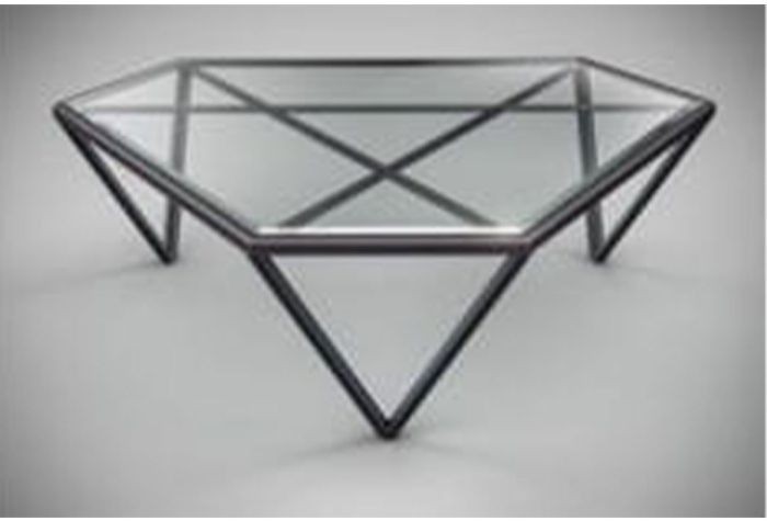 Steel Coffee table, Black, 70cm - HACME24