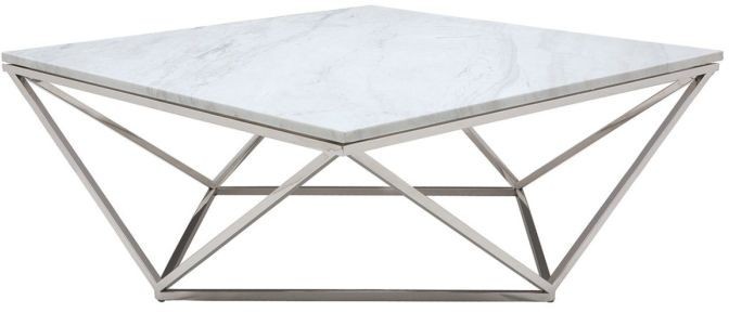 Coffee table, Metal, Silver, 70cm - HACME34