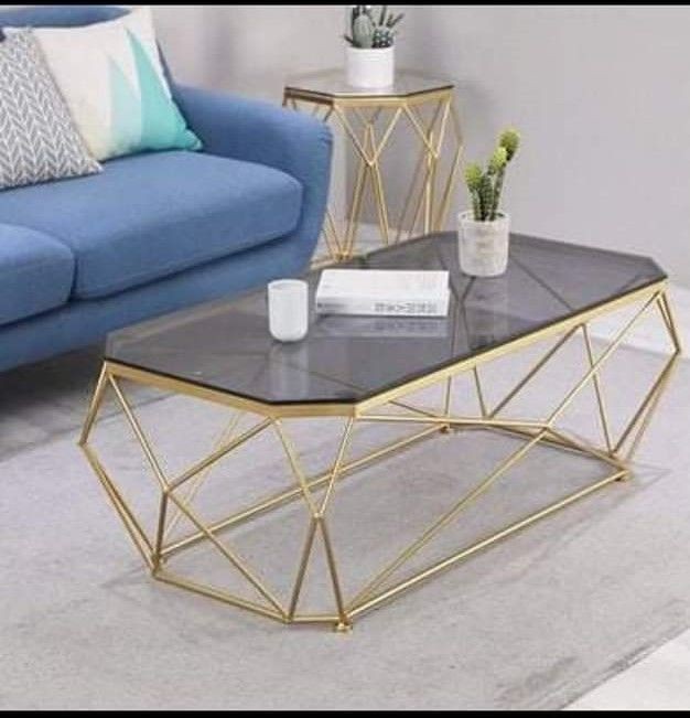 Coffee Table, Metal, Gold, 50cm - HACME48