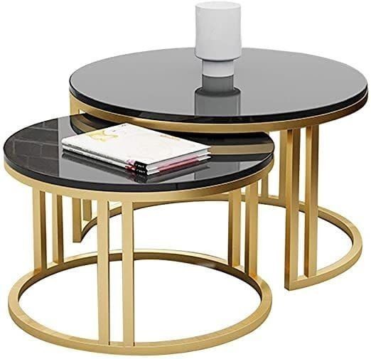 Coffee Table Set, Gold - 70cm - HACHM7030