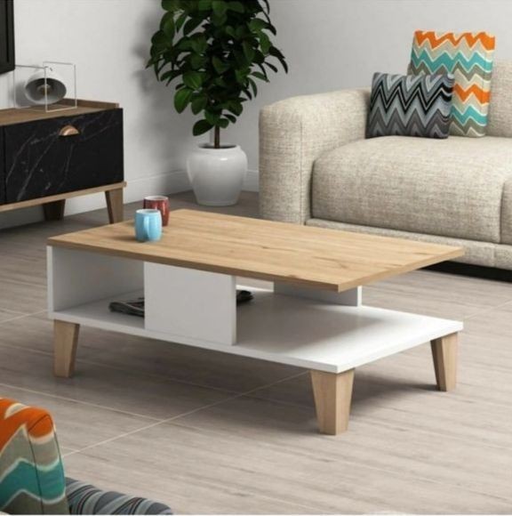 Modern coffee table, White - b-618