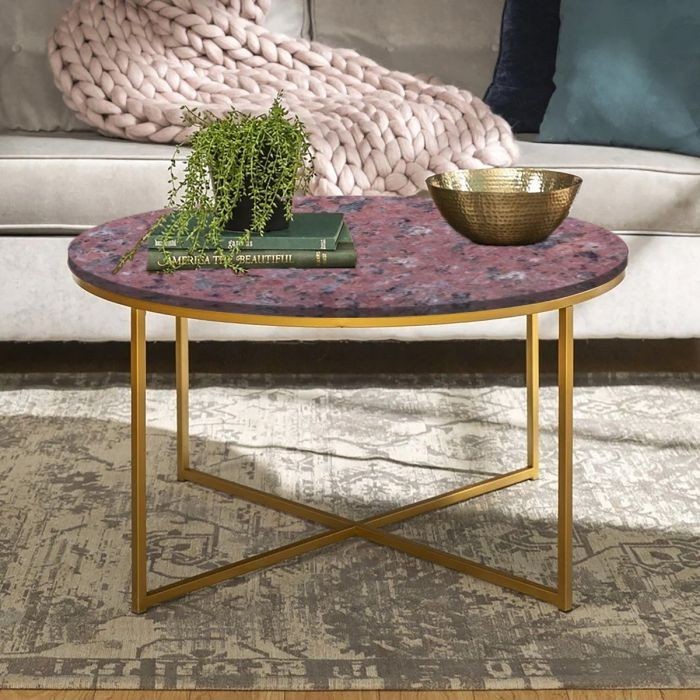 Coffee table, Gold*Red - EM15