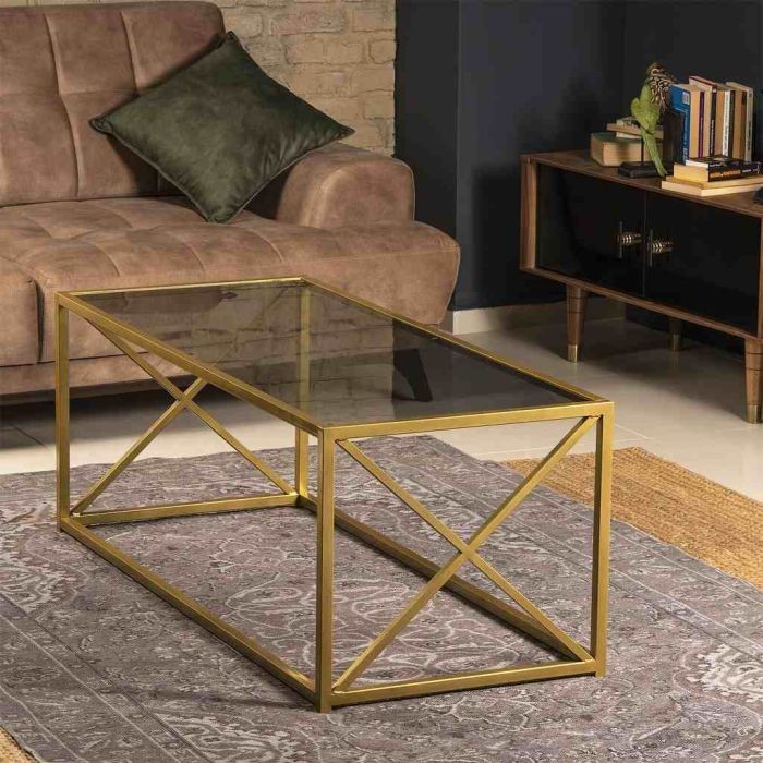 Coffee table, 50x45x100cm, Golden - S12