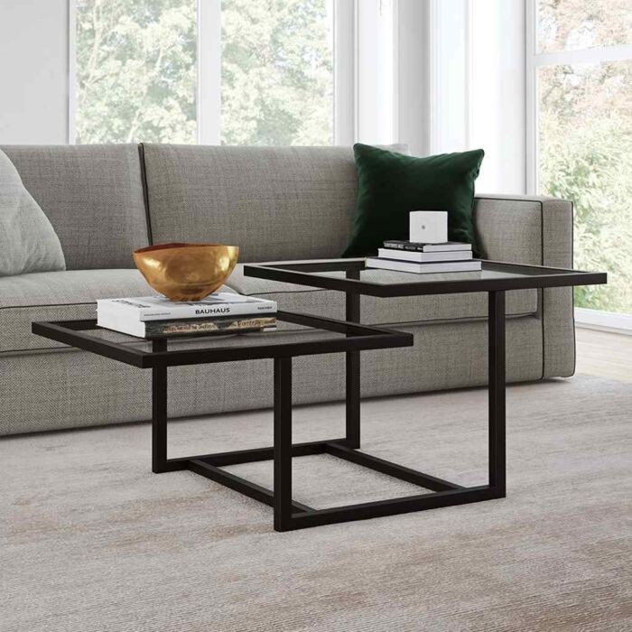 Coffee table Two level, Black - S26