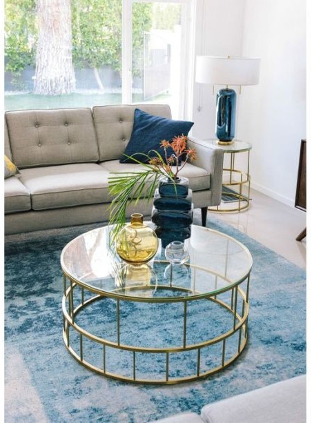 Coffee table, Metal, Golden - S104