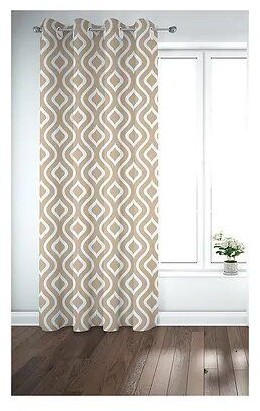 Printed curtain, Beige, 130*260cm - cat-34