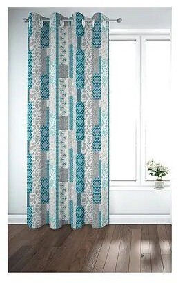 Printed curtain, Turquoise, 130*260cm - cat-21