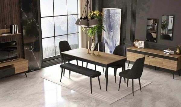 Dining room 4 chairs, MDF wood - DIR 13