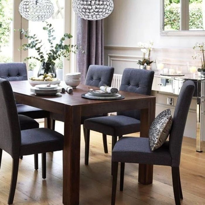 Dining room with 6 chairs - natural beech wood DIR 31