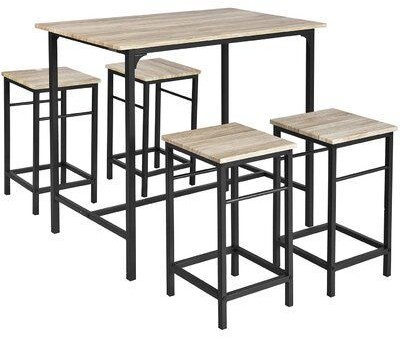 Dining Table, 5 pieces Black *Beige - DT124