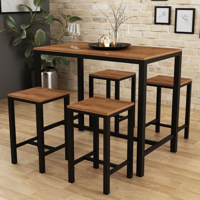 Dining Table, 5 pieces Black *Brown - DT109