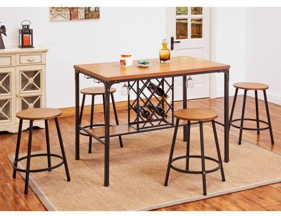 Dining Table, 5 pieces Black *Brown - DT102