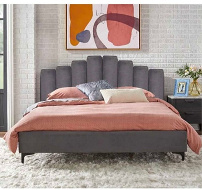 Button Tufted Bed, Dark gray - AT032