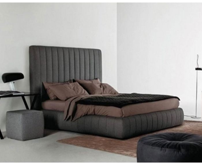 Button Tufted Bed, Dark gray - AT029