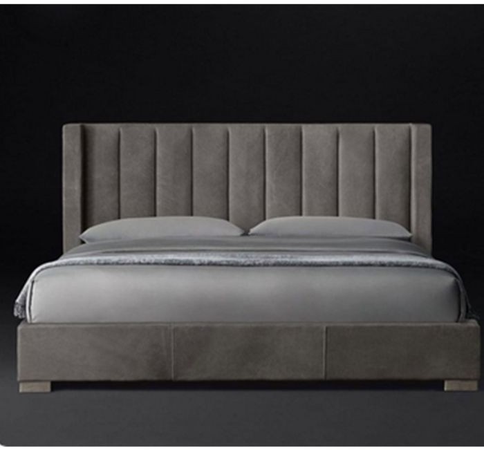 Button Tufted Bed, Gray - AT028