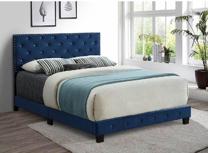 Modern bed, blue - ABR020