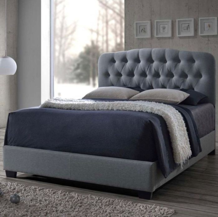 Modern bed, gray - ABR016