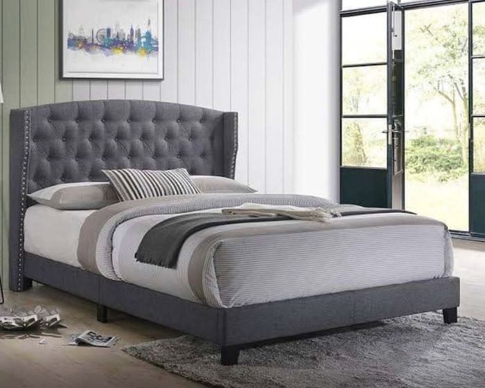 Modern bed, gray - ABR010