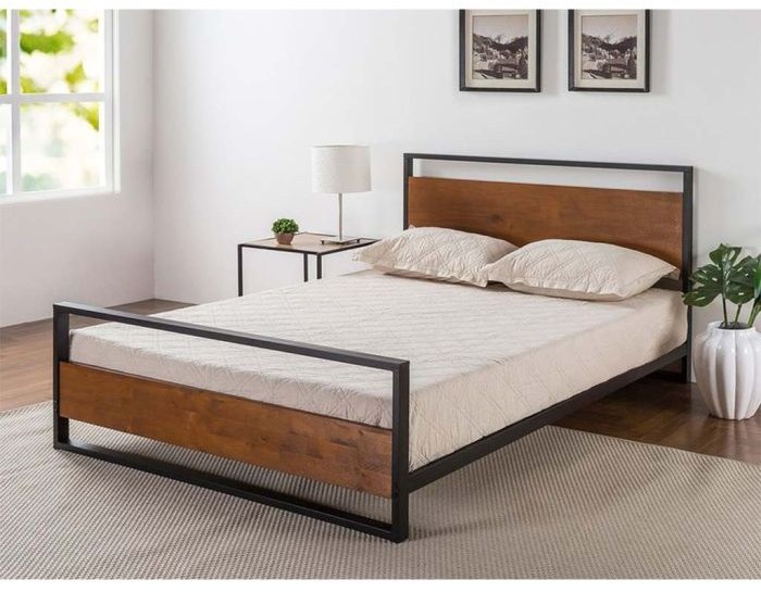 Bed, Metal, Black*Brown - S128