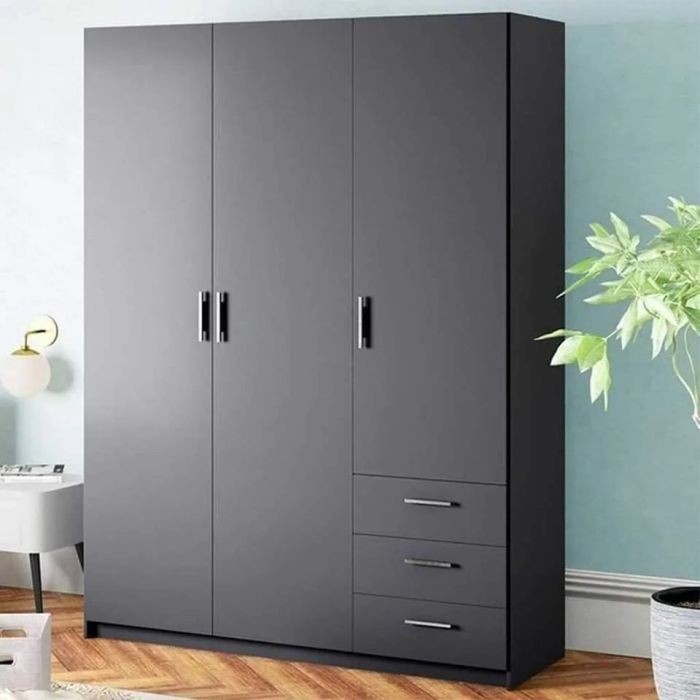 Wardrobe 160 cm, gray - WOOD 23