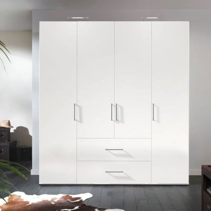 Wardrobe 200*180 cm, white - WOOD 54