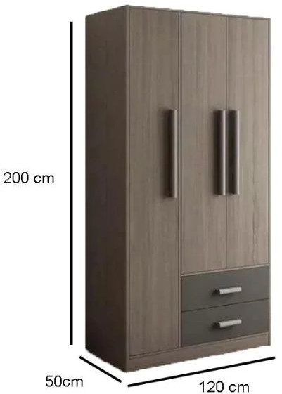 Wardrobe 120 cm, wooden - WOOD 71