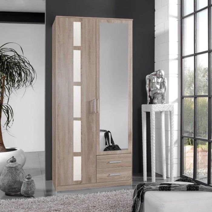 Wardrobe 50*100 cm, beige - WOOD 82