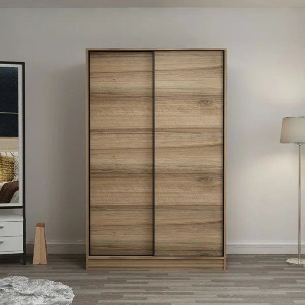 Wardrobe 120 cm, wooden - WOOD 91