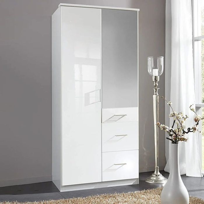 Wardrobe 200*100 cm, white - WOOD 078