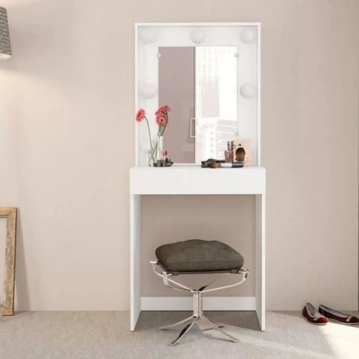 Makeup vanity 80cm, White - CRT06