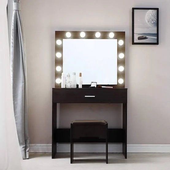 Makeup vanity 100cm, Black - CRT09