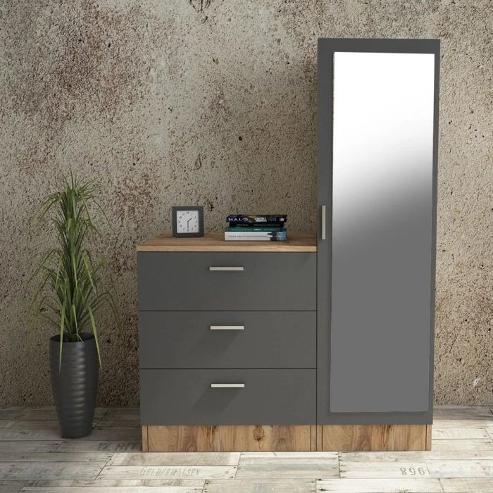 Makeup vanity 120cm, Gray*Wooden - CRT16