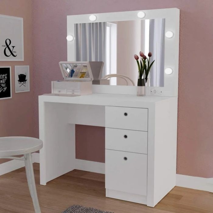 Makeup vanity 100cm, white - CRT19